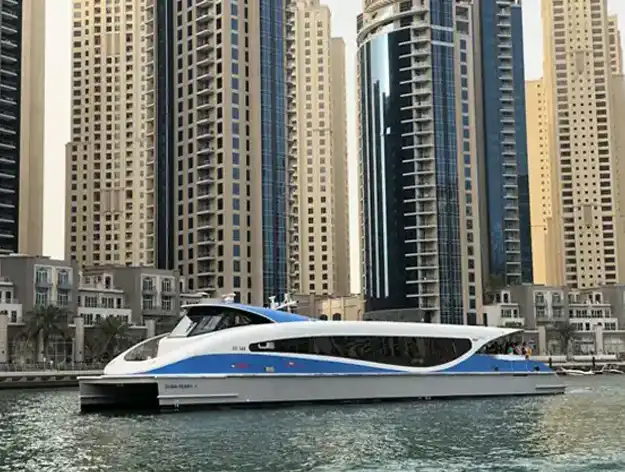 Tourists enjoying the dubai ferry